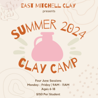 Kid's Clay Camp Deposit June 3rd-7th