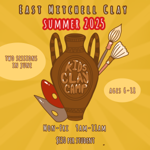 Kid's Clay Camp Deposit June 2nd-6th