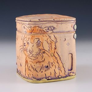 Samantha Momeyer's Cap Lidded Jar with Red Panda #sm299