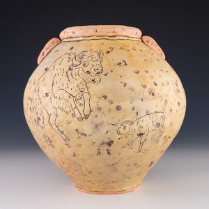 Orb Jar with Bison #sm310