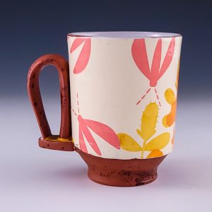 Catie Miller's Overlay Orange Floral Loop Handle Mug #mm9cmil04