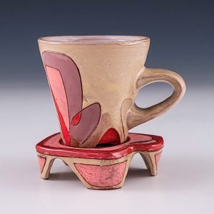 Rosa Salas' Pink and Red Espresso Mug #mm9rsal04