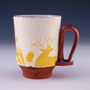 Catie Miller's Overlay Deer and Flora Loop Handle Mug #mm9cmil02