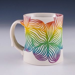 Kirsty Kash's Rainbow Carved Ombré Mug 1 #mm9kkas01