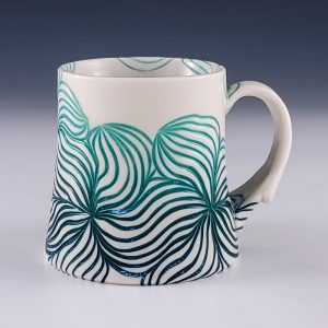Kirsty Kash's Blue-Green-Yellow Carved Ombré Mug #mm9kkas02