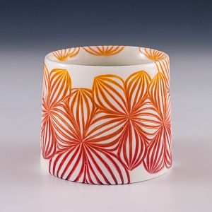 Purple-Pink-Orange Carved Ombré Cup #kkas01