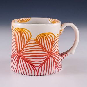 Purple-Pink-Oragne Carved Ombré Mug #kkas06
