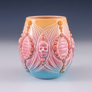 Ali Schorman's Wine Glass with Skulls #lc10asch03
