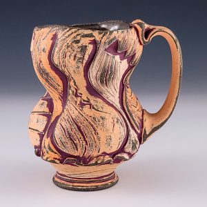 Scraggle Mug with 3 Oranges and Deep Purple #eb464