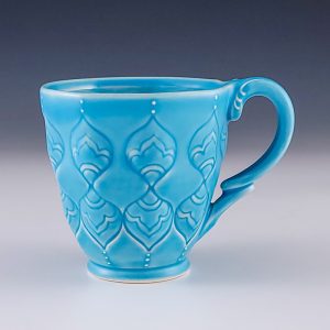 Kristen Kieffer's Stamped Mug, Aqua #mm10kkie01
