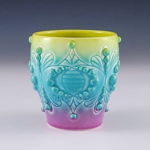 Ali Schorman's Chartreuse to Purple Gradient Cup #mm10asch02