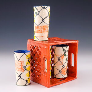 Marcè Nixon-Washington's Untitled: Porcelain Milkcrate with Shot Glasses #lc11mnix01