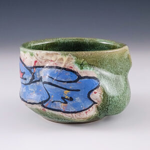 Green Teabowl with Throwie #ms07